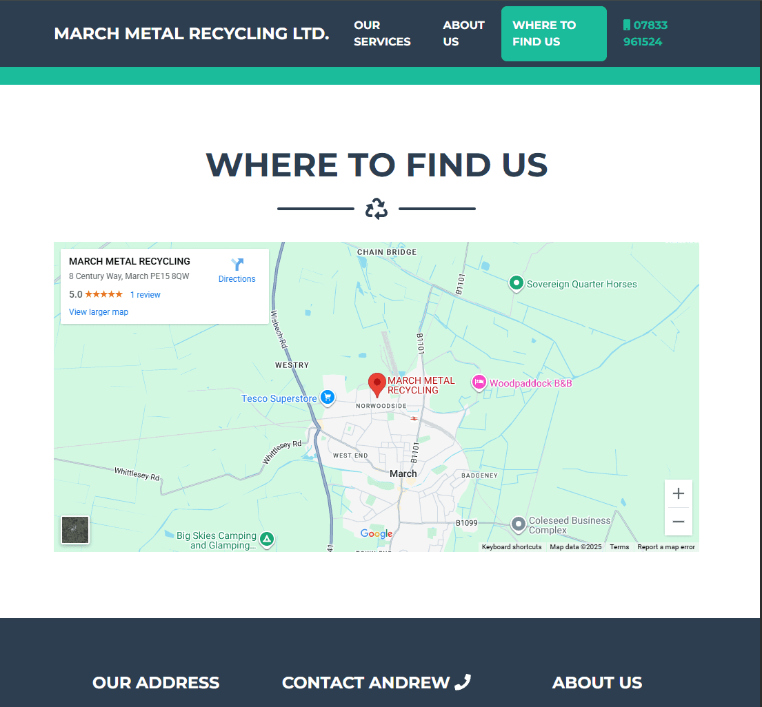March Metal Recycling Ltd website screenshot